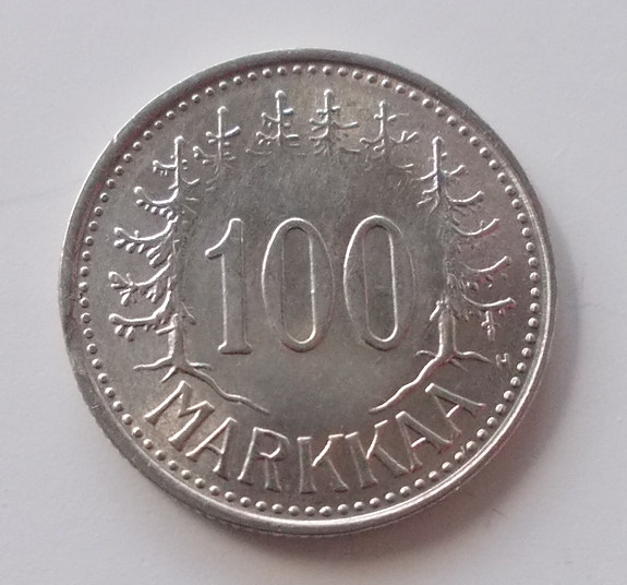 Suomi, 100 Markkaa 1958, Hopeaa