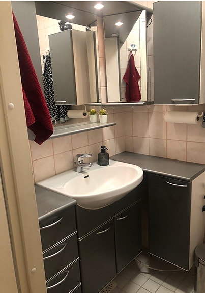 Wc allaskaapisto ja peilikaappi harmaa