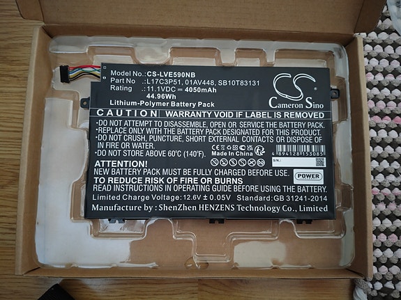 Käyttämätön Lenovo ThinkPad akku CS-LVE590NB