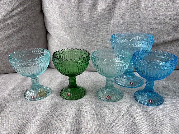 Mariskooli-kulhot (Iittala / Marimekko) – 5 kpl setti tarrat tallella