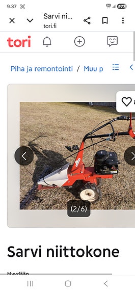 Ostetaan itsevetävä niittokone