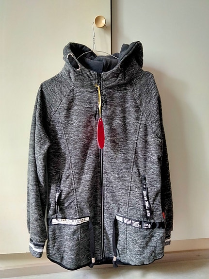 Naisten fleece huppari vetoketjulla koko XL
