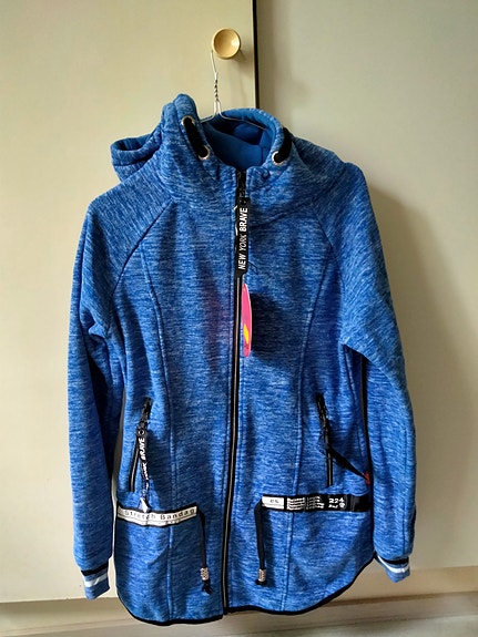Naisten fleece huppari vetoketjulla koko XL