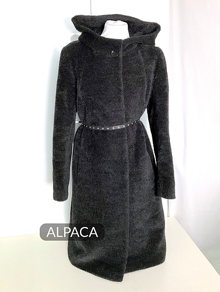 Cinzia Rocca Icons alpakkavilla takki L XL oversize teddy hupullinen talvitakki