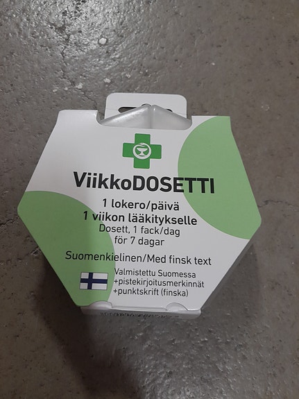Viikkodosetti 1 viikon lääkitykselle, suomenkielinen