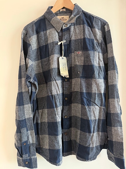 Hollister ruudullinen miesten kauluspaita XL kirjava