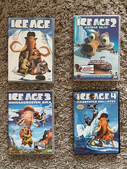 Ice Age 1–4 DVD-elokuvat