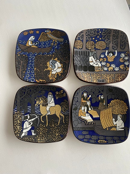 Arabian Kalevala-aiheiset seinälautaset, 1-4 kpl
