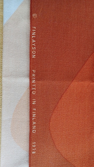 Finlayson retro oranssi kuviolliset verhot