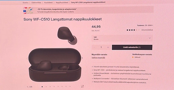 Sony WF-C510 langattomat nappikuulokkeet musta