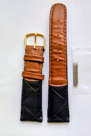 20 mm Musta / Ruskea kellon ranneke