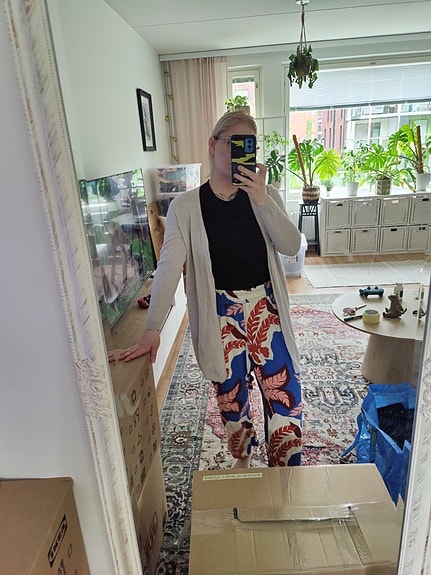 Doppwoman beige neuletakki koko S