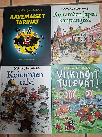 Mauri Kunnaksen kirjat sekä Viiru ja Pesonen