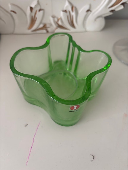 Iittala Aalto kulho vihreä lasi
