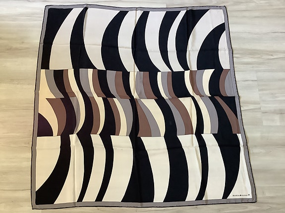Silkkihuivi beige/musta