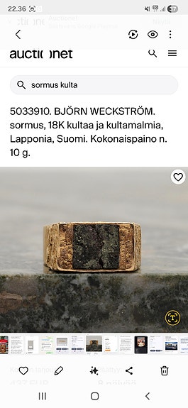 Ostetaan björn weckström sormus
