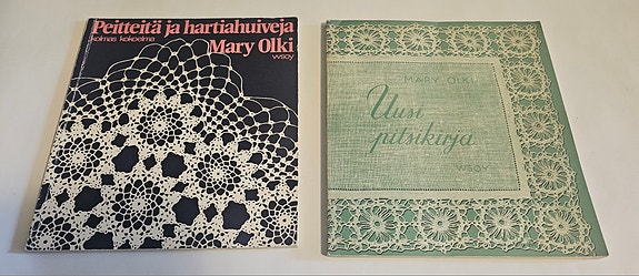 Mary Olki virkkauskirjat – Hartiahuiveja ja Uusi pitsikirja