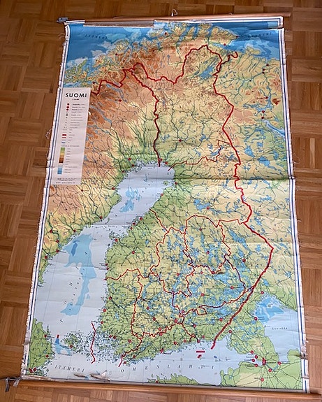 Suomen kartta seinäkartta