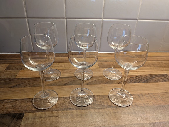 Vintage kristalli viinilasi, 6kpl