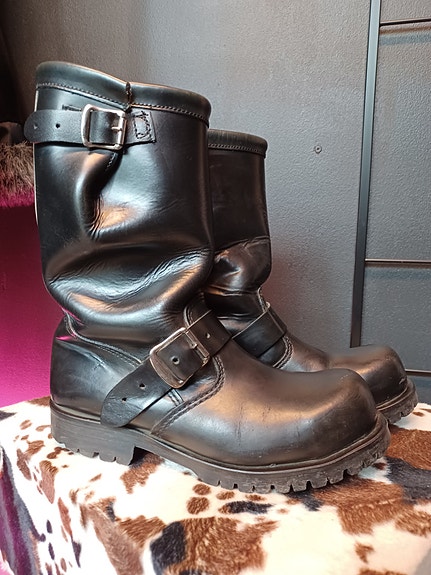 Underground made in England biker bootsit nahkaa ajokengät 38