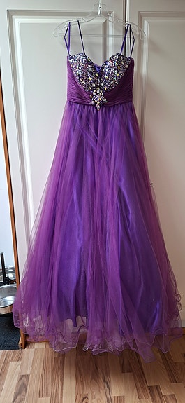 Tumman violetti vanhojentanssimekko S