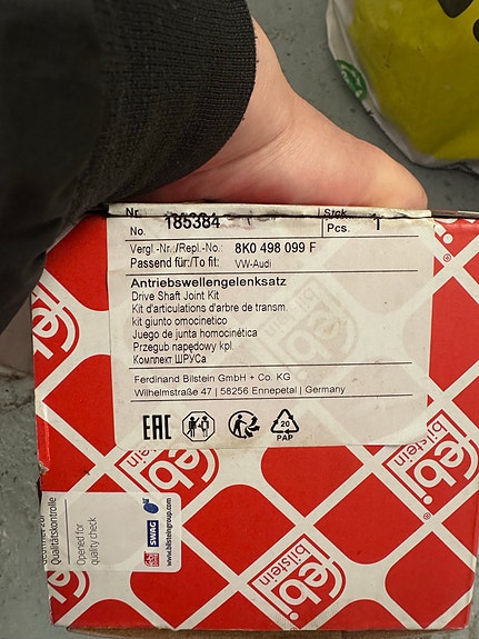 FEBI 185384 vetoakselin nivelsarja 8K0 498 099 F Audi A4 A5 A6 Q5 – uusi