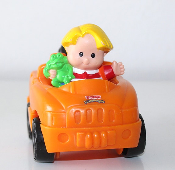 Fisher-Price Little People oranssi leluauto hahmolla