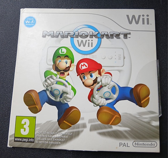 Wii Mario Kart+Rattiohjain (musta)
