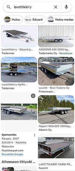 OSTETAAN Lavettikärry / autotraileri