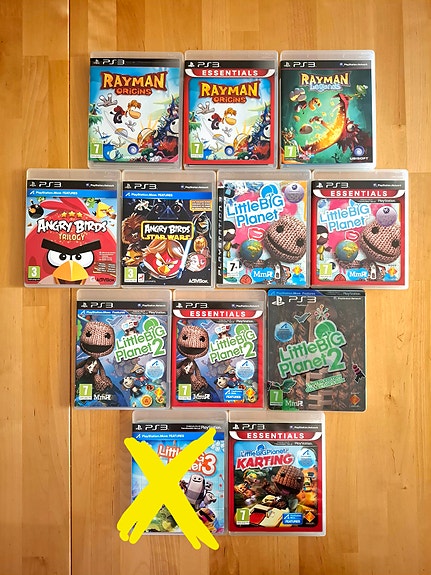 LBP, Rayman ja AngryBirds -pelejä / PS3