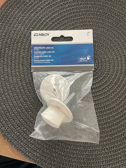 Abloy WC-lukon vääntönuppi valkoinen