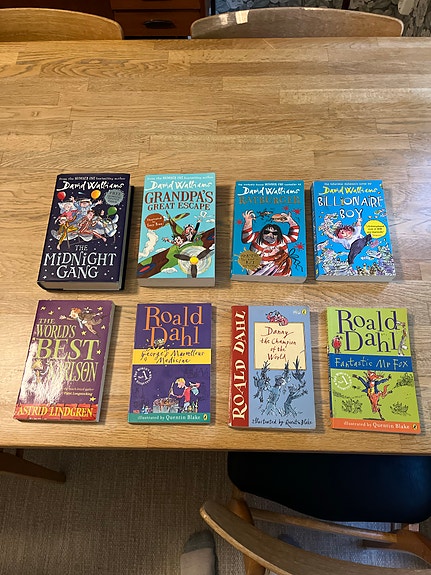David Walliams ja Roald Dahl lastenkirjapaketti, 8 kirjaa, englanniksi