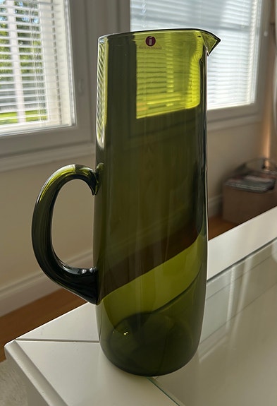 Iittala Erkki Vesanto 2438 -lasikannu, vihreä