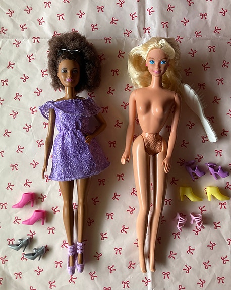 Barbie Fashionistas 2017 #93 Afro doll and vintage 80s 90s doll shoes bundle