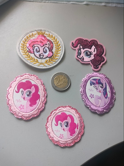 My Little Pony Pinkie Pie ja Twilight kangasmerkit