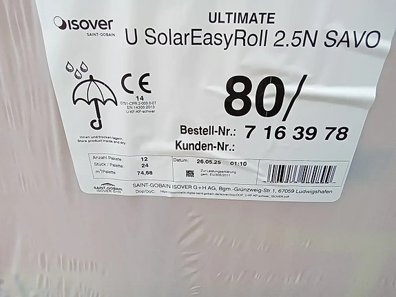 ISOVER  80mm U solar Easy Roll  EDULLISTA  VILLAA