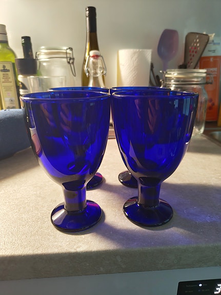 Iittala Verna-juomalasit Koboltin sininen 4 kpl