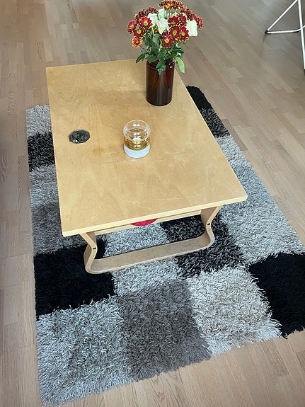 IKEA nukkamatto ruutukuvio musta–harmaa