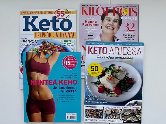 Keto, kiinteä keho ym kauneus/terveys lehtiä, uudenveroisia