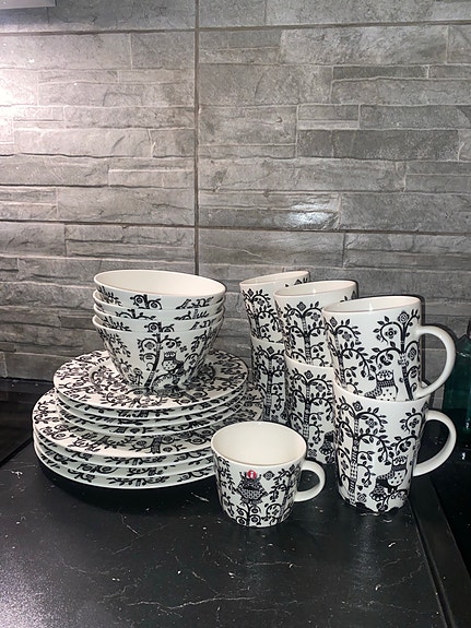 Iittala Taika mustavalkoinen astiasto