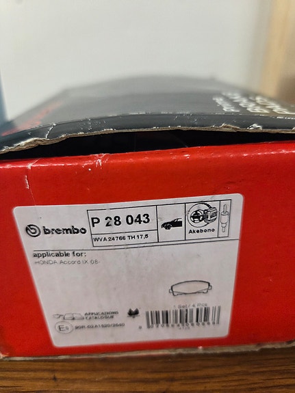Brembo jarrupalat Honda Accord VIII 2008-