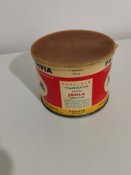 Vanha Juhla Mokka kahvipurkki