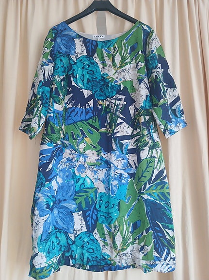 Sinivihreä juhlava mekko 44 (M)