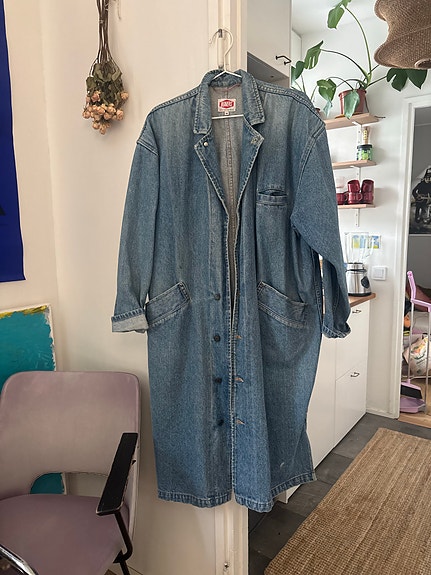 Pitkä vintage farkkutakki