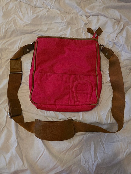 Aigner pinkki kangas olkalaukku unisex