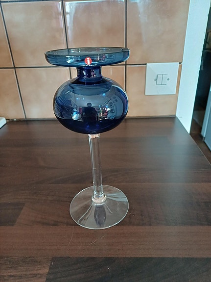 Kynttilänjalka, Iittala, sininen kirkas