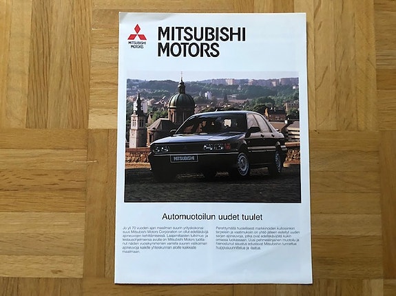 Esite Mitsubishi mallisto 1989 Colt Lancer Galant Sapporo Pajeto Starion ym