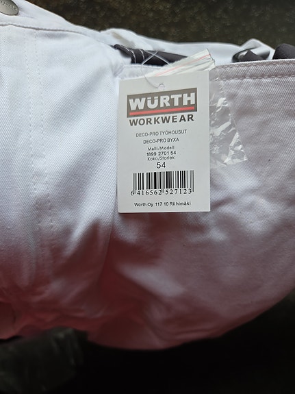 Würth Deco-Pro työhousut koko 54