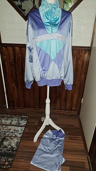 Retro sini-lila-turkoosi Hummel ulkoilupuku (L/44)