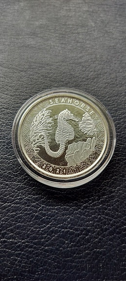 Samoa 2021, Seahorse, 1 Oz 999-hopeaa